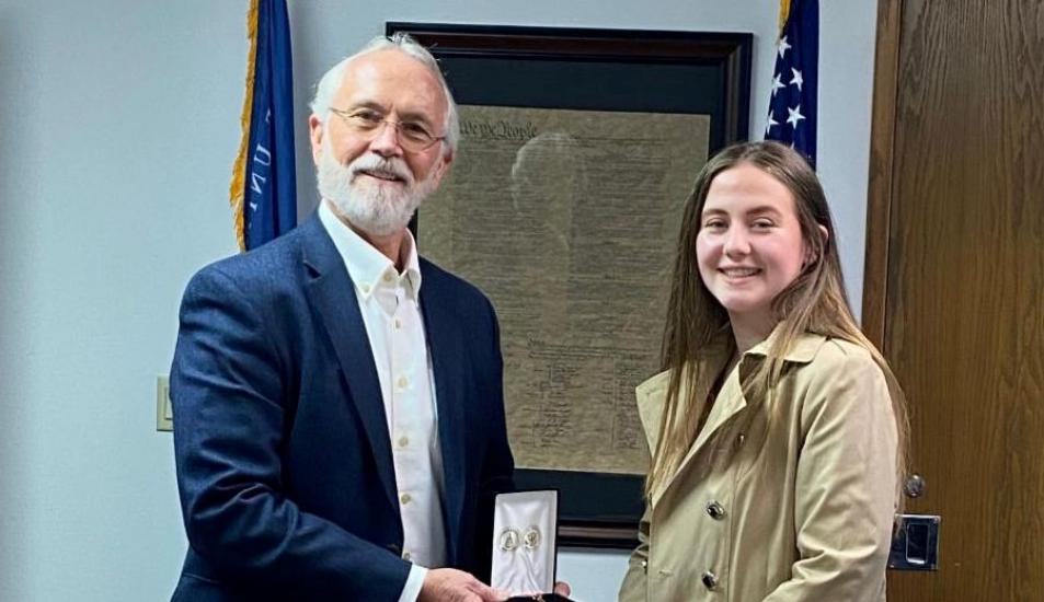 Rep. Newhouse Presents Congressional Award Silver Medal to Cara Elzie