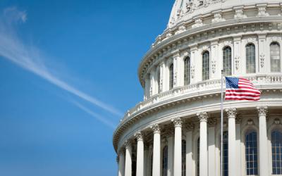 United States Capitol Dome and Flag
