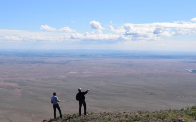 Dan Pointing Over Valley
